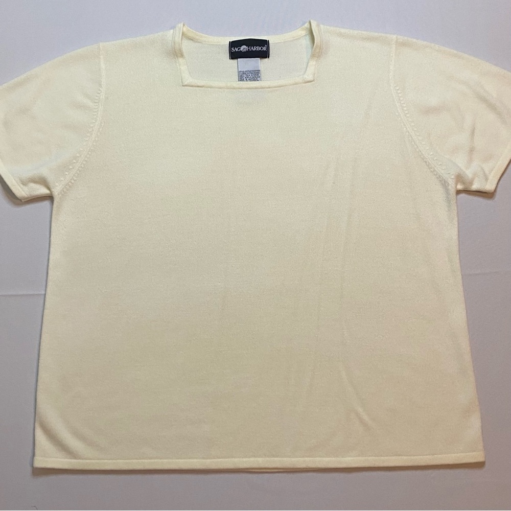 Sag Harbor Sz XL Vintage Soft Light Cream Tee